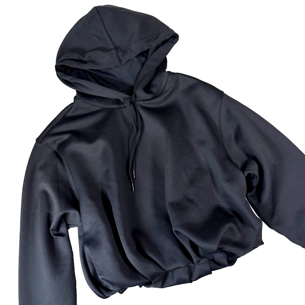 Beyond Yoga Black Cropped Hoodie Women's Medium Athleisure Oversized